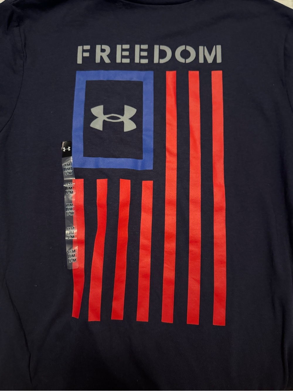 Under Armour Men’s Navy Graphic 'Freedom' Tee with Red & Blue Print